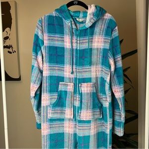 Fuzzy Pastel Plaid Footy Pajamas